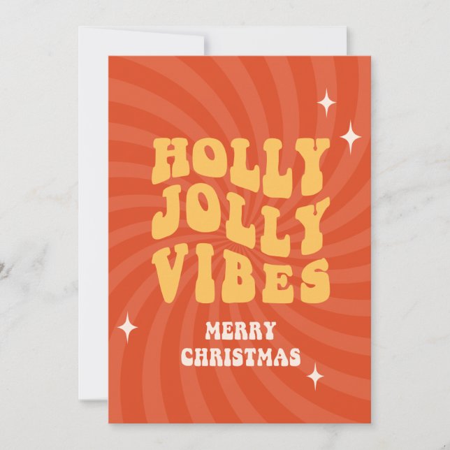 Cartes Pour Fêtes Annuelles Holly Jolly Vibes - Joyeux Noël (Devant)