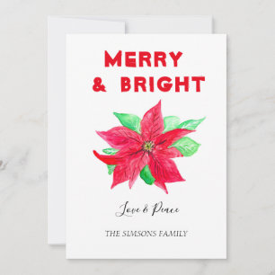 Cartes Pour Fêtes Annuelles Holly Merry et Bright aquarelle