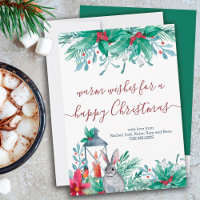 Holly Mistletoe Rabbit et Lantern Joyeux Noël