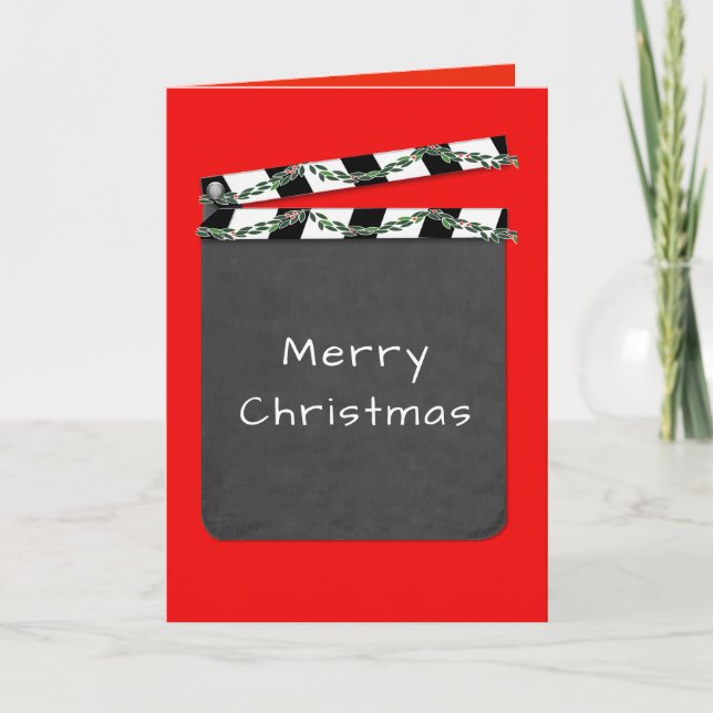 Cartes Pour Fêtes Annuelles Hollywood Clapper Board voeux de Noël (Devant)