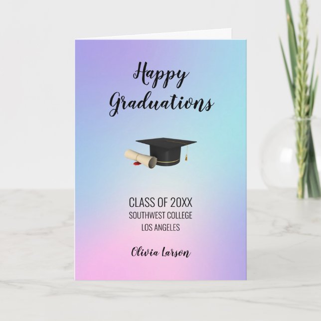 Cartes Pour Fêtes Annuelles Hologramme dégradé - Graduations (Devant)