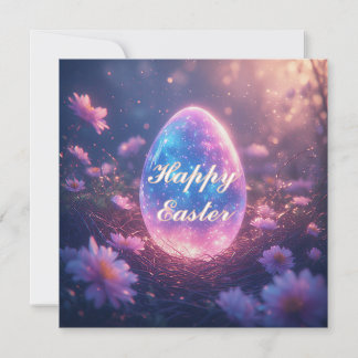 Cartes Pour Fêtes Annuelles Holographic Neon Easter Egg Card