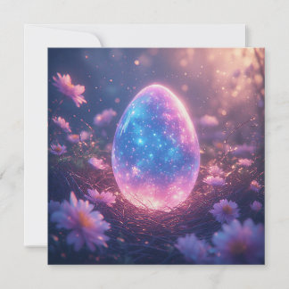 Cartes Pour Fêtes Annuelles Holographic Neon Easter Egg Card