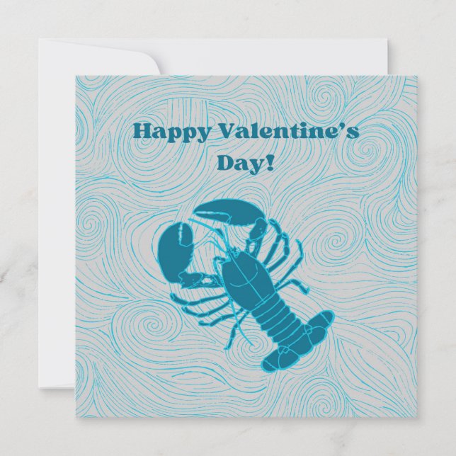 Cartes Pour Fêtes Annuelles Homard bleu Valentine (Devant)