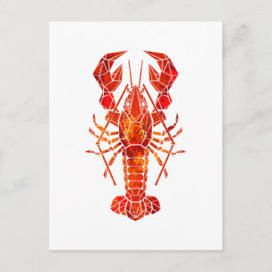 Cartes Pour Fêtes Annuelles Homard polygonal rouge