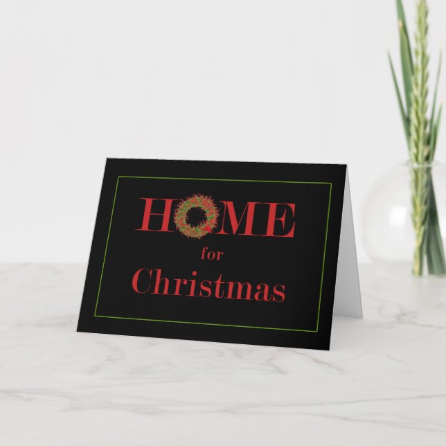 Cartes Pour Fêtes Annuelles Home for Christmas Text (Devant)