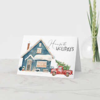Cartes Pour Fêtes Annuelles Home for the Holidays Truck with Tree