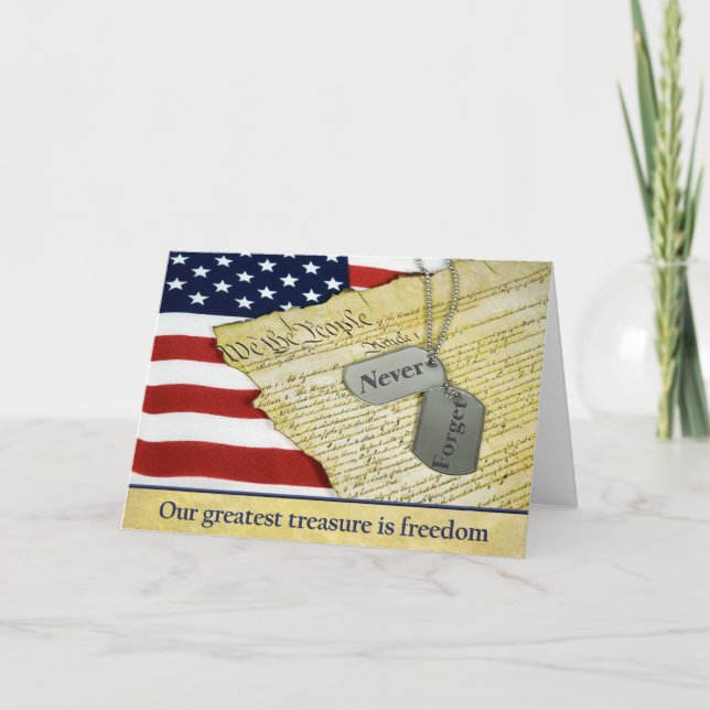 Cartes Pour Fêtes Annuelles Hommage patriotique (Devant)