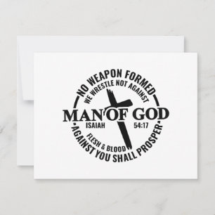 Cartes Pour Fêtes Annuelles Homme de Dieu, Aucune Arme Formée Contre Moi Sera 