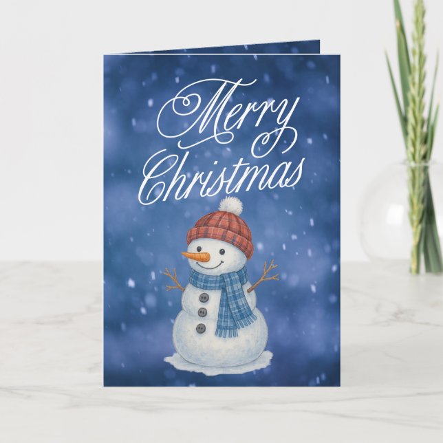 Cartes Pour Fêtes Annuelles Homme de neige Whimsical Joyeux Noël (Devant)