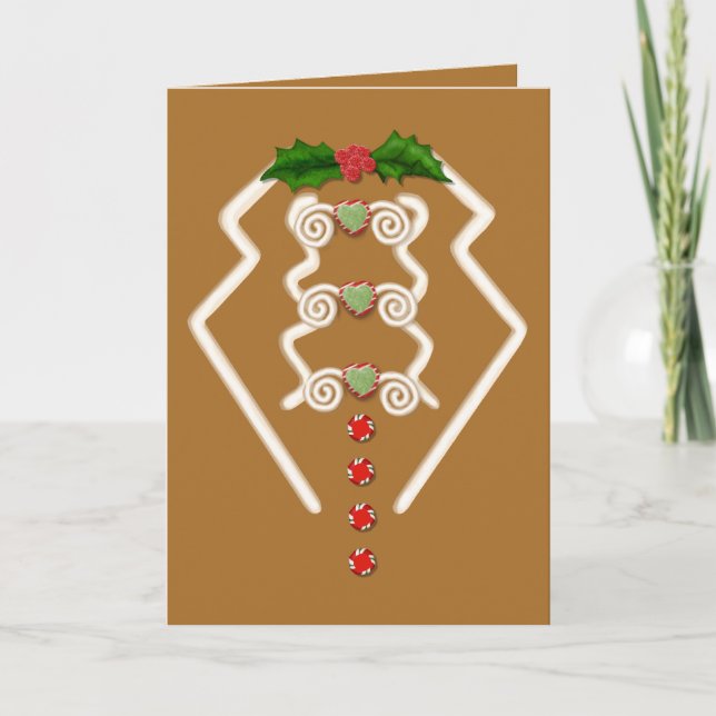Cartes Pour Fêtes Annuelles Homme de pain d'épices Tuxedo (Devant)