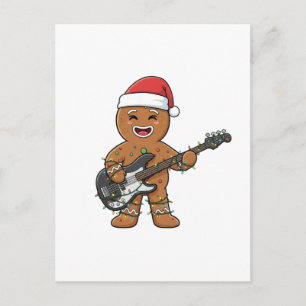 Cartes Pour Fêtes Annuelles Homme en pain d'épices Guitare électrique Rock Drô