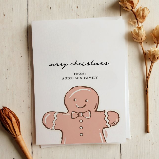 Cartes Pour Fêtes Annuelles Homme en pain d'épices moderne Joyeux Noël (Créateur téléchargé)