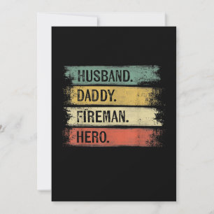 Cartes Pour Fêtes Annuelles Homme Mari Daddy Fireman Hero Pompier