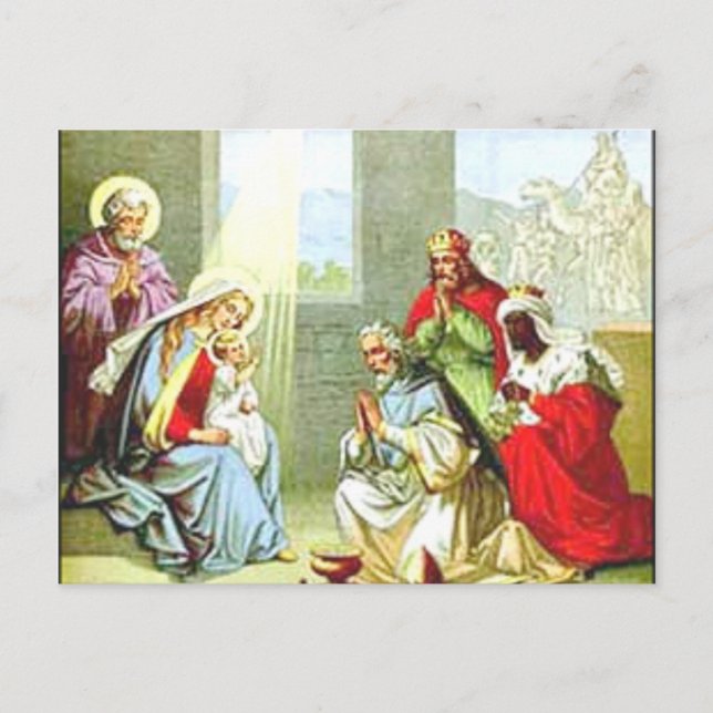 Cartes Pour Fêtes Annuelles Hommes Sages À La Nativité (Devant)