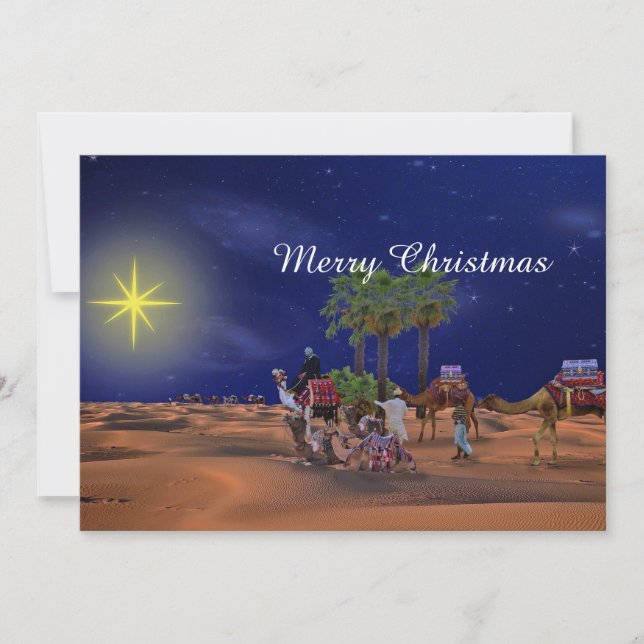 Cartes Pour Fêtes Annuelles Hommes Sages Star Noël Graphique Appartement de No (Devant)