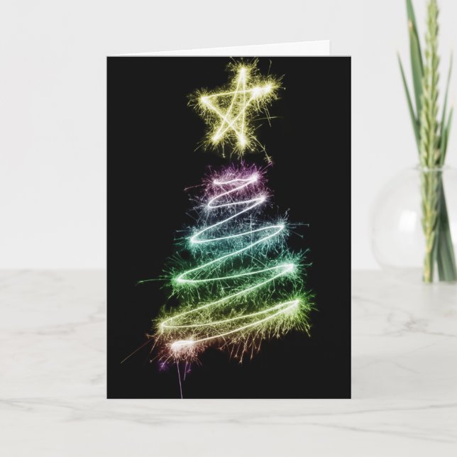 Cartes Pour Fêtes Annuelles Homosexuel de l'arbre de Noël de fierté (Devant)