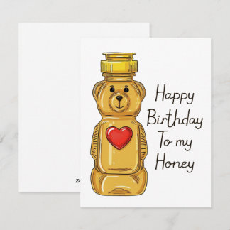 Cartes Pour Fêtes Annuelles Honey Bear Birthday Love Card for Husband Wife