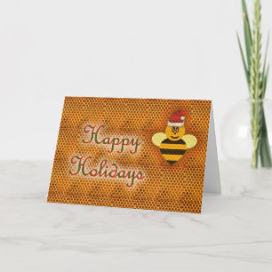 Cartes Pour Fêtes Annuelles Honey bee happy holidays honey bee apiary buzz