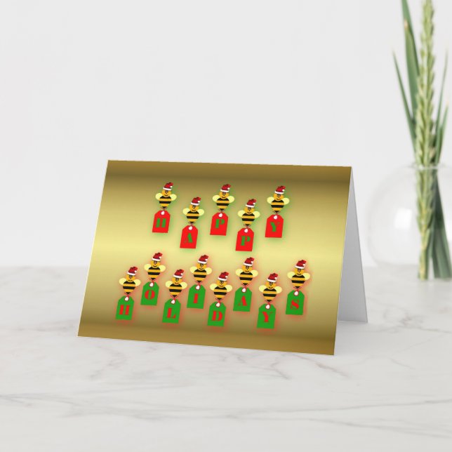 Cartes Pour Fêtes Annuelles Honey bee happy holidays honey bee apiary buzz (Devant)