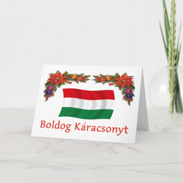 Cartes Pour Fêtes Annuelles Hongrois Boldog Karacsonyt (Devant)