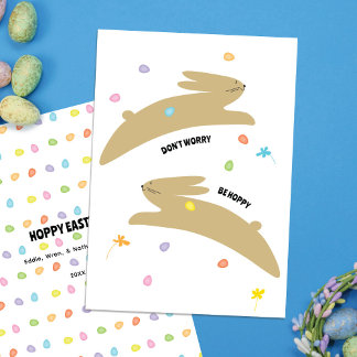 Cartes Pour Fêtes Annuelles Hoppy Easter Bunny | Modern Minimal Easter 