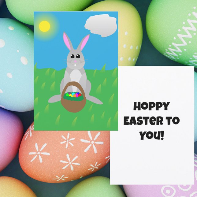 Cartes Pour Fêtes Annuelles Hoppy Easter! Flat (Créateur téléchargé)