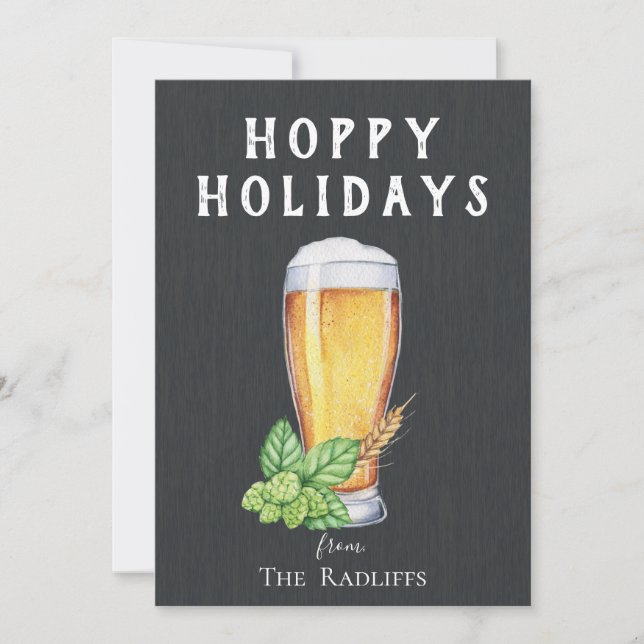 Cartes Pour Fêtes Annuelles Hoppy Holidays Chalkboard Flat Holiday Card (Devant)