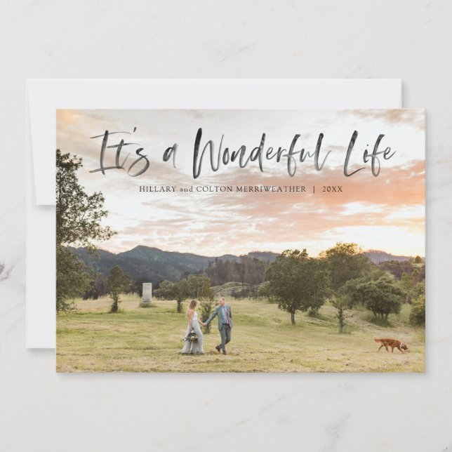Cartes Pour Fêtes Annuelles Horizontal C'est une vie merveilleuse Photo plein  (Devant)