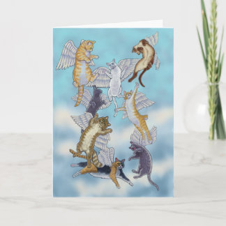 Cartes Pour Fêtes Annuelles Horloge d'Angel Chats par Rachel Armington