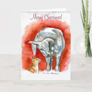 Cartes Pour Fêtes Annuelles Horse and Cat