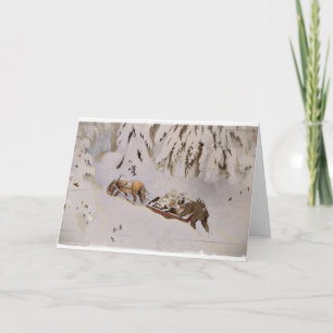 Cartes Pour Fêtes Annuelles Horse Drawn Sled