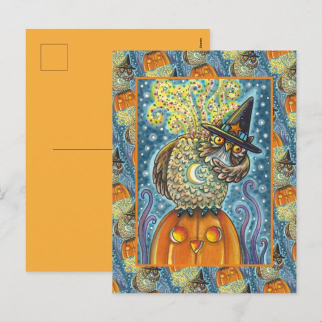 CARTES POUR FÊTES ANNUELLES HORSEMAN OWL SANS TÊTE, OISEAU COUCHANT (Devant / Derrière)