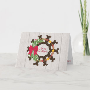 Cartes Pour Fêtes Annuelles Horseshoe Christmas Wreath