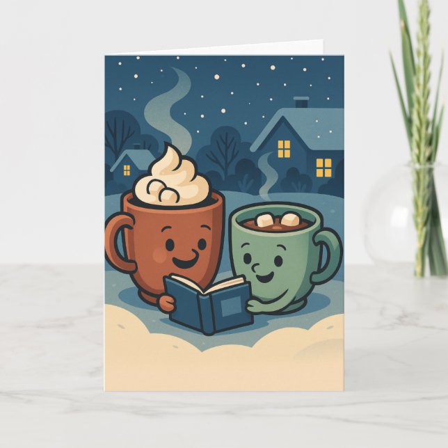 Cartes Pour Fêtes Annuelles Hot Cocoa Book Club - Frost & Cheer (Devant)