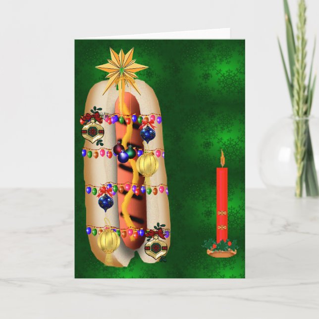 Cartes Pour Fêtes Annuelles Hot dog de Noël (Devant)