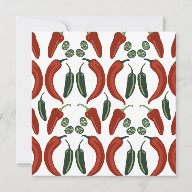 Cartes Pour Fêtes Annuelles HOT & SPICY Jalapeño Chile Peppers Art Motif (Devant)