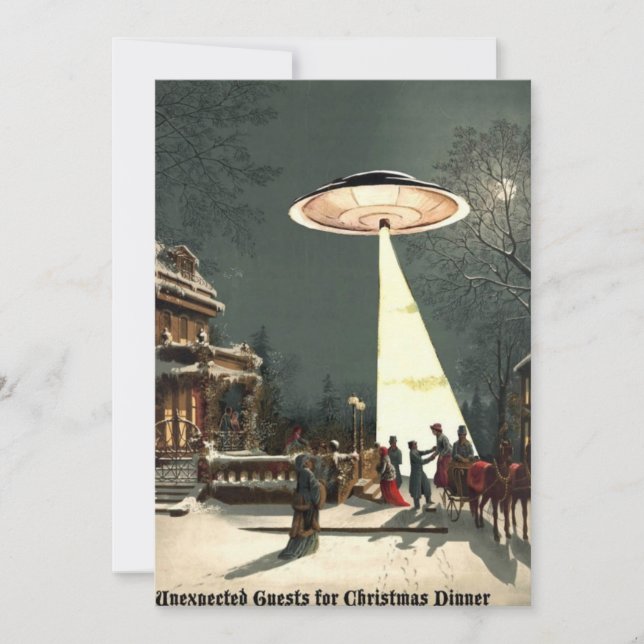 Cartes Pour Fêtes Annuelles hôte inattendu pour le dîner de noël (Devant)