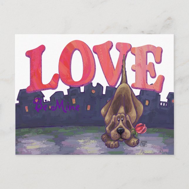 Cartes Pour Fêtes Annuelles Hound Dog Valentine's Day (Devant)