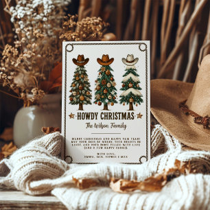 Cartes Pour Fêtes Annuelles Howdy Christmas Cow Imprimer Western Christmas Car