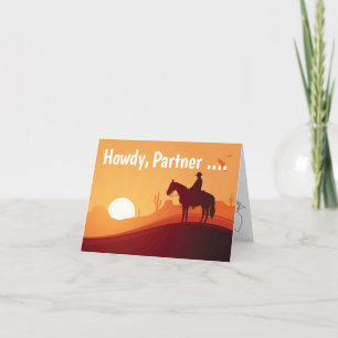 Cartes Pour Fêtes Annuelles Howdy Cowboy Humour Western Birthday Card