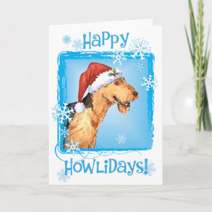 Cartes Pour Fêtes Annuelles Howliday heureux Airedale