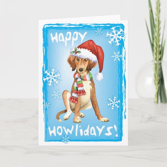 Cartes Pour Fêtes Annuelles Howlidays heureux Saluki (Devant)
