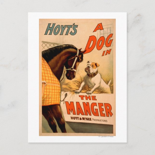 Cartes Pour Fêtes Annuelles Hoyt's A dog in the Manger Theatre Poster (Devant)