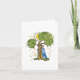 Cartes Pour Fêtes Annuelles Hugger d'arbre