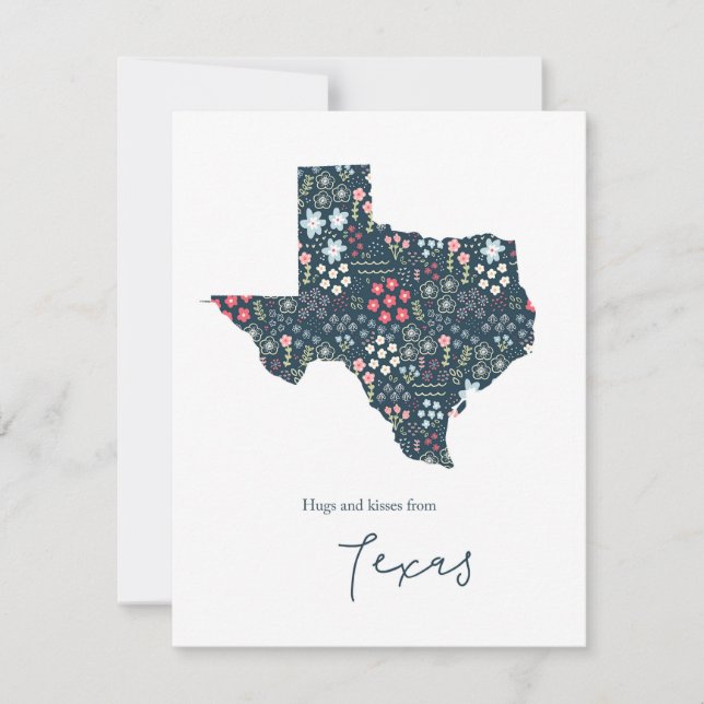 Cartes Pour Fêtes Annuelles Hugs et baisers du Texas (Devant)