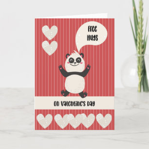 Cartes Pour Fêtes Annuelles Hugs gratuits pour la Saint Valentin avec Panda