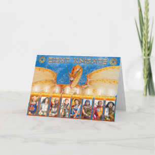 Cartes Pour Fêtes Annuelles Huit Chevaliers d'Hanoukka