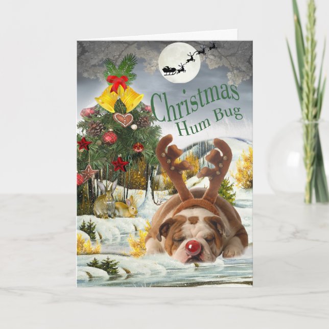 Cartes Pour Fêtes Annuelles Humbug de Bulldog (Devant)