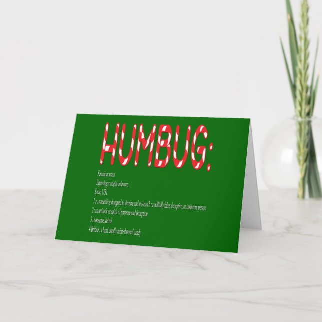 Cartes Pour Fêtes Annuelles HUMBUG : définition (Devant)